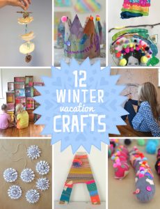 12 open-ended crafts for kids to do over winter vacation using mostly recycled materials.