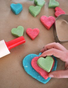 Making homemade playdough with all natural ingredients that lasts for months.