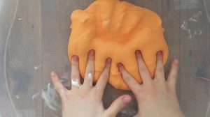 Mixing slime with Model Magic or Japanese Daiso clay makes for a thicker "butter" slime that is SO fun to play with.