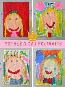 All you need is paint and paper to make these endearing Mother's Day "Queen" portraits!
