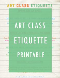 Art Class Etiquette Printable Image