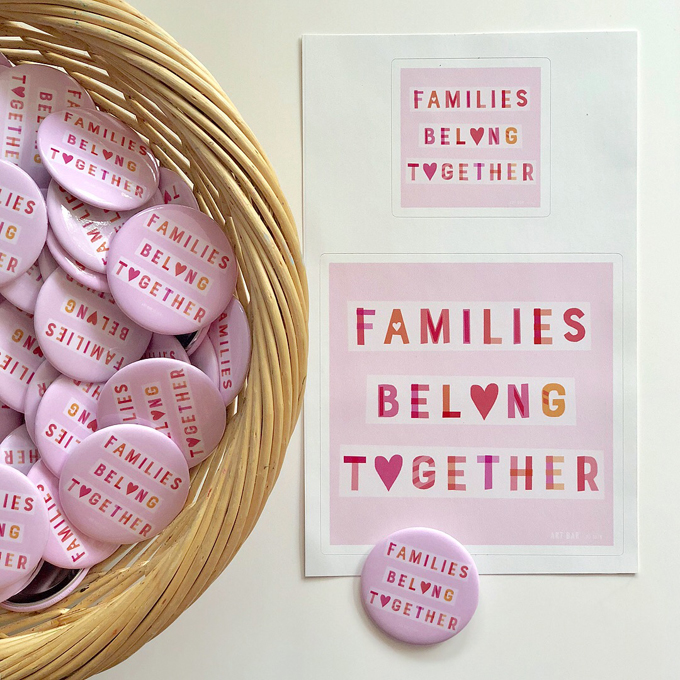 Families Belong Together buttons