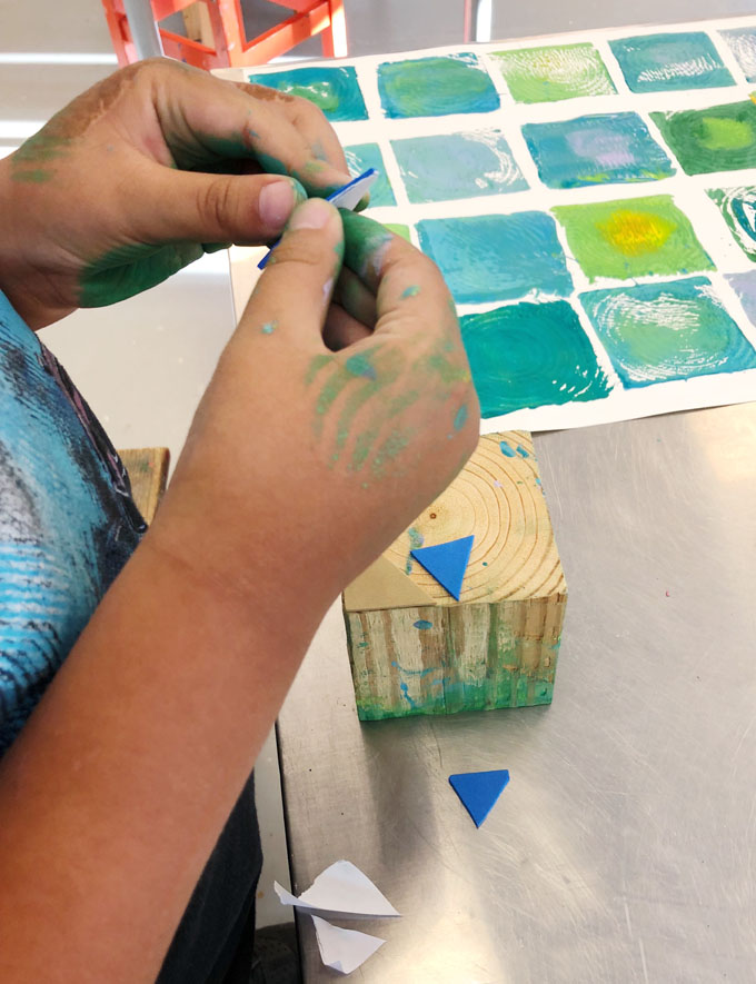 Collagraph Printmaking With Kids Using, Wooden Block Art Ideas