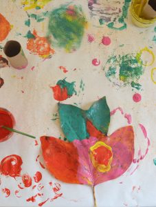 Leaf painting is a wonderful way to combine nature art with process art for kids.