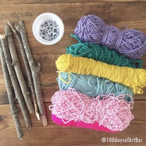Art Prompt: Yarn Wrapping. From @100daysofArtBar Instagram account and included in an Advent Calendar Printable.