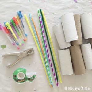 Art Prompt: TP Roll Creations. From @100daysofArtBar Instagram account and included in an Advent Calendar Printable.