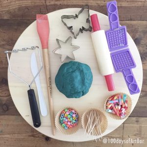 Art Prompt: Play Dough Fun. From @100daysofArtBar Instagram account and included in an Advent Calendar Printable.