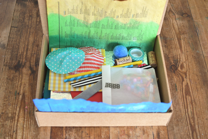 Make this open-ended, DIY art kit with cardboard, recycled materials, collage bits, and more. Easy and cheap!