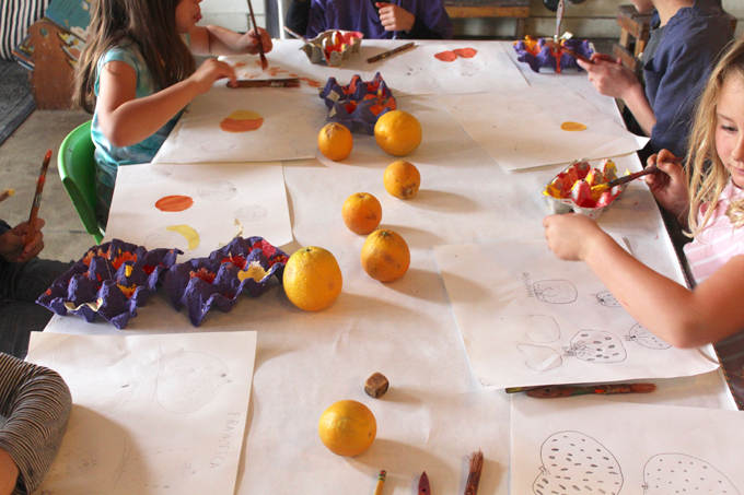 Drawing with kids: Oranges on the table