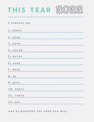 My Resolutions This Year Printable - ARTBAR