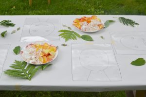 Justina Blakeney's "Face the Foliage" Instagram account inspires kids to make their own portraits from flowers and nature using sticky contact paper.