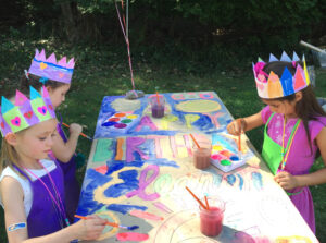 Paper crowns are a great craft for kids' birthday parties!