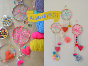 Dreamcatchers made by kids.