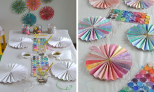 Make paper pinwheels for your child's next birthday party and let the kids paint them with watercolors!