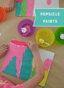 Freeze tempera paint in popsicle molds so kids can paint with them!