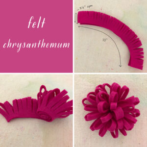 Make felt chrysanthemums for a Frida Kahlo flower crown.