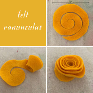 Make felt ranunculus for a Frida Kahlo flower crown.