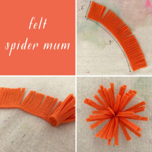 Make felt spider mums for a Frida Kahlo flower crown.