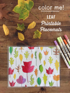 Print out this (free) leaf printable, color, laminate, and make placement.