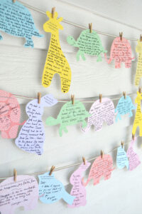 "Wishes for Baby" baby shower decorating idea