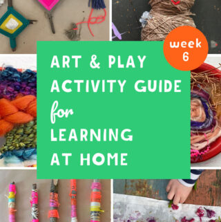 This Weekly Art & Play guide for learning at home promotes math, literacy and science through creativity. Join us for Fabric & Yarn week!