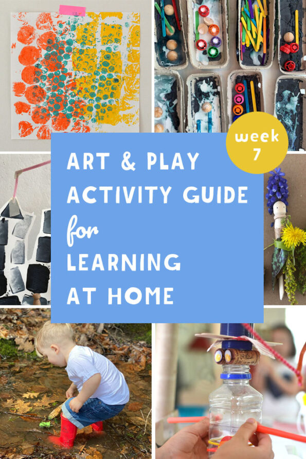This Weekly Art & Play guide for learning at home promotes math, literacy and science through creativity. Join us for Provocations week!