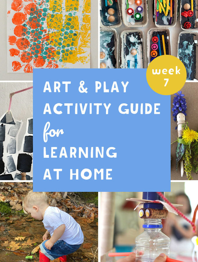 This Weekly Art & Play guide for learning at home promotes math, literacy and science through creativity. Join us for Provocations week!