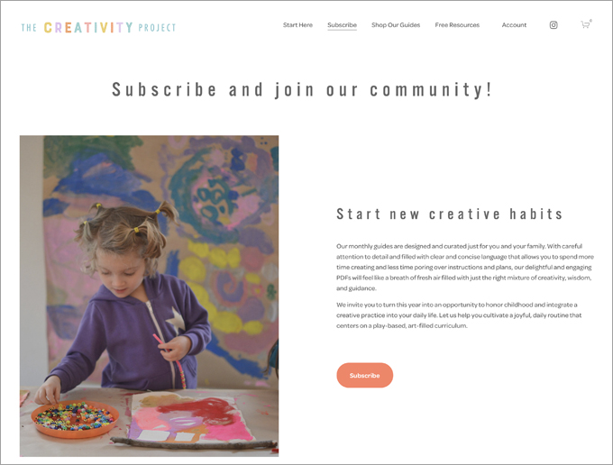 Art and Play Learning Guide for September 2020, from The Creativity Project.