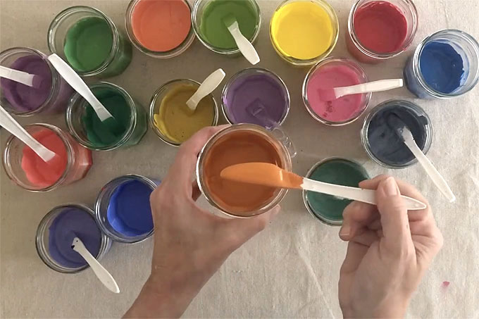 Color mixing tempera paints for art class! In this video I will show you how I make vibrant and opaque colors for use on cardboard, paper, and more. Learn about primary, secondary, and tertiary colors (the best ones to make)!