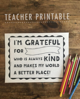 Grateful for Teacher / Printable - ARTBAR