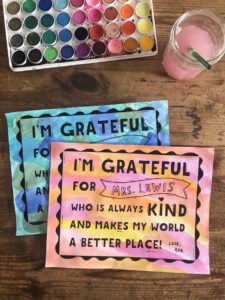 A perfect thank-you for the kindness and patience your child's teacher has shown this year. Free printable, paint or color in any way you choose.