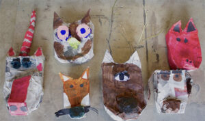 DIY paper mache animal head project for kids of all ages.