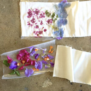 Transfer the natural color and shape of flowers onto fabric by smashing them with a hammer. Kids will love this!