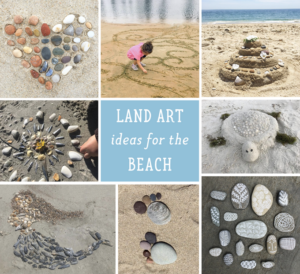 Make art on the beach using the natural materials found there, like shells, rocks, and sand.