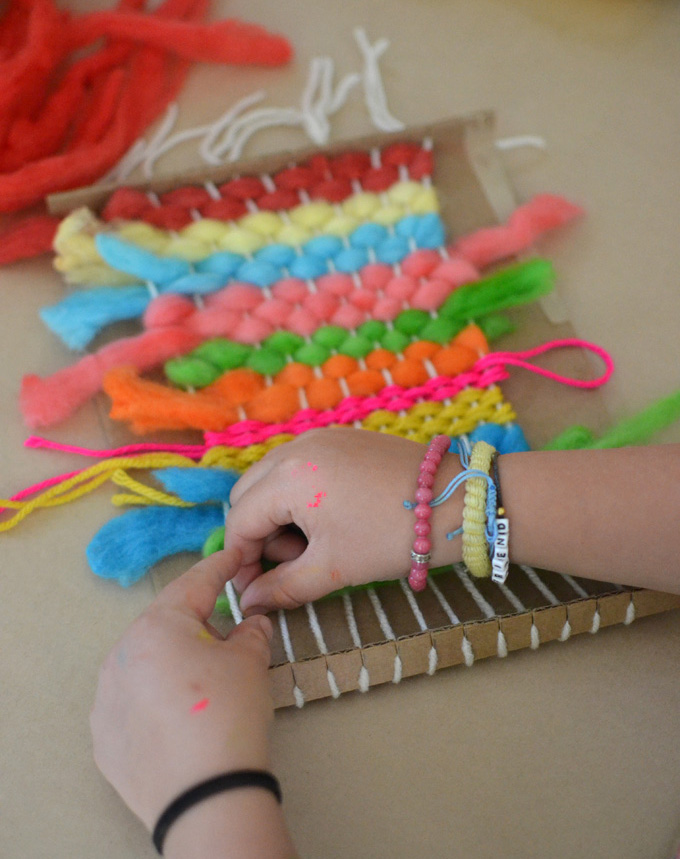 Rainbow Weaving with Koolaid Dyed Yarn