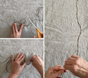 Twist paper covered craft wire to form a word and then wrap it with colorful wire