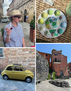 Art Bar visiting Montepulciano, Tellaro, and painting landscapes with acrylic guache in Italy.