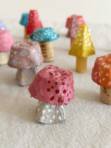 Make mushrooms from egg cartons and acrylic paints.